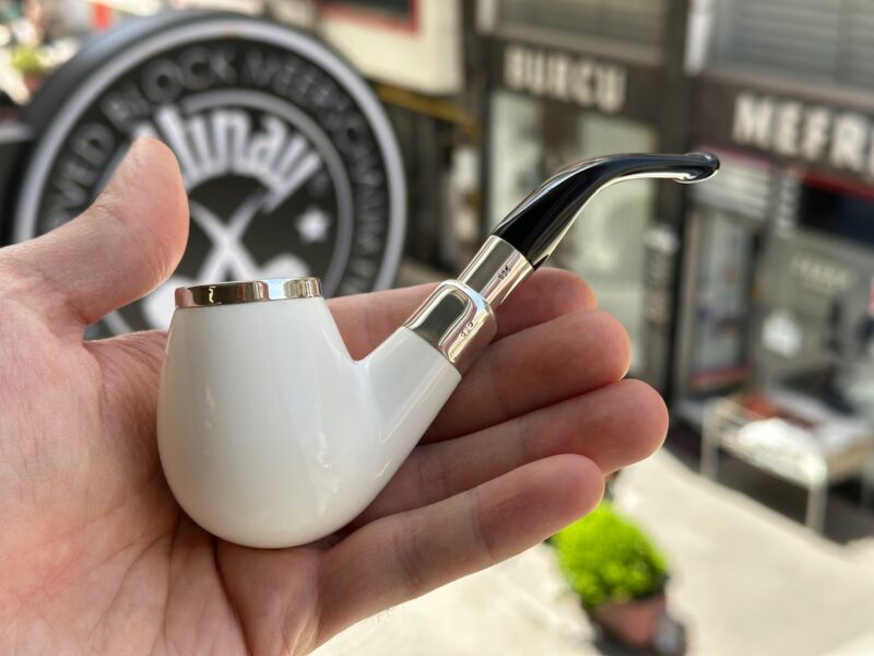 Top Silver Brandy Spigot Meerschaum Pipe 10568
