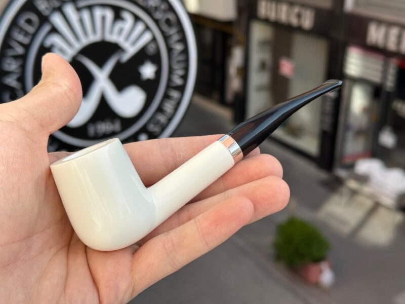 Billiard Meerschaum Pipe with Double Stem 0000