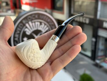 Pear Meerschaum Pipe with Silver Band 10572