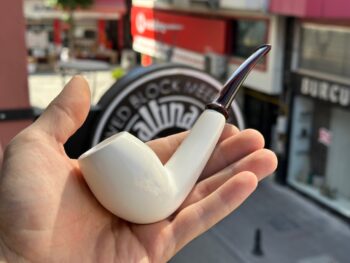 xL Egg Meerschaum Pipe with Handcut Cumberland Stem 010471